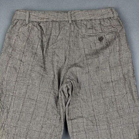 Theory Pants Womens 4 Black Plaid Wide Leg Flare Career Office Flannel Trouser* - Picture 7 of 16